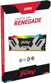 Память DDR5 2x32GB 6400MHz Kingston KF564C32RSAK2-64 Fury Renegade XMP RGB RTL Gaming PC5-51200 CL32 DIMM 288-pin 1.4В kit dual rank с радиатором Ret - купить недорого с доставкой в интернет-магазине