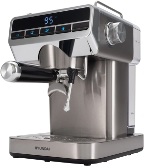 Кофеварка рожковая Hyundai HEM-4309 1350Вт серебристый/черный - купить недорого с доставкой в интернет-магазине