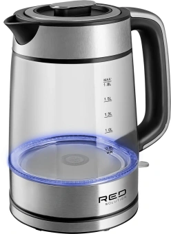 Чайник электрический Red Solution G104 1.7л. 2200Вт черный/серебристый корпус: стекло/металл/пластик - купить недорого с доставкой в интернет-магазине