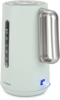 Чайник электрический Hyundai HYK-S9999 1.7л. 2200Вт светло-зеленый/серебристый корпус: металл - купить недорого с доставкой в интернет-магазине