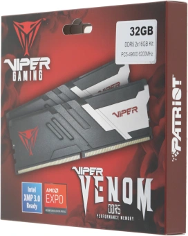 Память DDR5 2x16GB 6200MHz Patriot PVV532G620C40K Viper Venom RTL Gaming PC5-49600 CL40 DIMM 288-pin 1.35В kit с радиатором Ret - купить недорого с доставкой в интернет-магазине