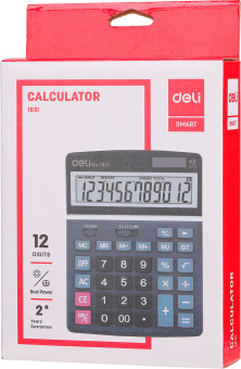 Калькулятор настольный Deli E1631 черный 12-разр. - купить недорого с доставкой в интернет-магазине