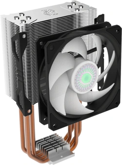 Устройство охлаждения(кулер) Cooler Master Hyper 212 ARGB ARGB Soc-AM5/AM4/1200/1700/1851 серебристый/черный 4-pin 9-31dB Al+Cu 150W 465gr Ret (RR-2V2L-18PA-R1) - купить недорого с доставкой в интернет-магазине