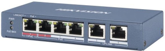 Коммутатор Hikvision DS-3E0106P-E/M 6x100Мбит/с 4PoE+ 35W неуправляемый - купить недорого с доставкой в интернет-магазине
