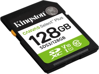 Флеш карта SDXC 128GB Kingston SDS3/128GB Canvas Select Plus V10 w/o adapter - купить недорого с доставкой в интернет-магазине