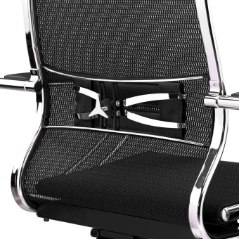 Кресло Метта Samurai S-1 черный сиденье черный сетка с подголов. крестов. металл хром - купить недорого с доставкой в интернет-магазине