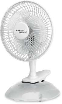 Вентилятор настольный Scarlett SC-DF111S01 25Вт скоростей:2 белый - купить недорого с доставкой в интернет-магазине
