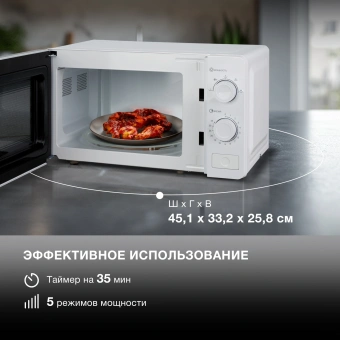 Микроволновая Печь Hyundai HYM-M2009 20л. 700Вт белый - купить недорого с доставкой в интернет-магазине