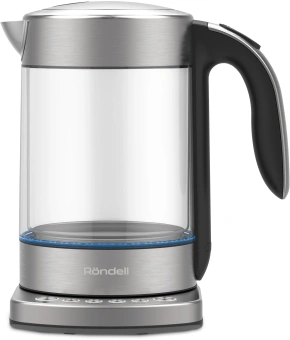 Чайник электрический Rondell RDE-WK888 1.5л. 2200Вт серебристый/прозрачный корпус: стекло - купить недорого с доставкой в интернет-магазине