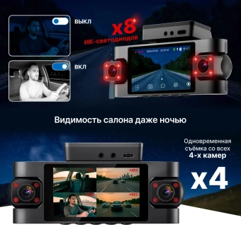 Видеорегистратор TrendVision Proof 360 GPS Ultra черный 2Mpix 2160x3840 2160p 150гр. GPS SigmaStar SSC8838G - купить недорого с доставкой в интернет-магазине