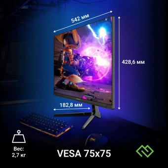 Монитор Digma 23.8" Overdrive 24P410F черный IPS LED 1ms 16:9 HDMI матовая 300cd 178гр/178гр 1920x1080 200Hz G-Sync FreeSync DP FHD USB 2.8кг - купить недорого с доставкой в интернет-магазине