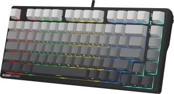 Клавиатура A4Tech MS76 PLUS механическая черный/серый USB Multimedia for gamer LED кабель 1.8м - купить недорого с доставкой в интернет-магазине