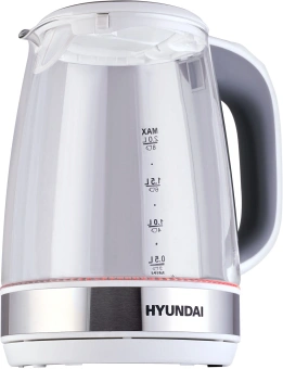 Чайник электрический Hyundai HYK-G8880 2л. 2200Вт серый/серебристый корпус: стекло - купить недорого с доставкой в интернет-магазине