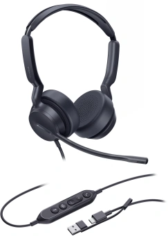 Гарнитура проводная Yealink UH42 Dual UC USB-C/A черный - купить недорого с доставкой в интернет-магазине