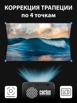 Проектор Cactus CS-PRC.06B.Full HD-A LCD 21000Lm LS 900Lm ANSI (1920x1080) 2000:1 ресурс лампы:50000часов 2xUSB typeA 2xHDMI 3.0кг - купить недорого с доставкой в интернет-магазине