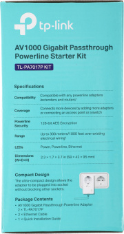 Сетевой адаптер HomePlug AV TP-Link TL-PA7017P KIT AV1000 Gigabit Ethernet (упак.:2шт) - купить недорого с доставкой в интернет-магазине