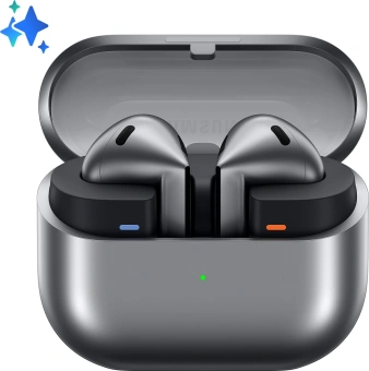 Гарнитура вкладыши Samsung Galaxy Buds 3 серебристый беспроводные bluetooth в ушной раковине (SM-R530NZAACIS) - купить недорого с доставкой в интернет-магазине