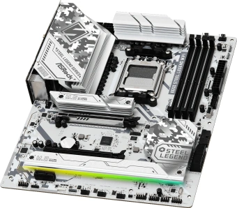 Материнская плата Asrock B650 STEEL LEGEND WIFI Socket AM5 AMD B650 4xDDR5 ATX AC`97 8ch(7.1) 2.5Gg RAID+HDMI+DP - купить недорого с доставкой в интернет-магазине
