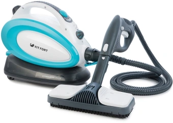 Пароочиститель напольный Kitfort КТ-914 1500Вт белый/голубой - купить недорого с доставкой в интернет-магазине