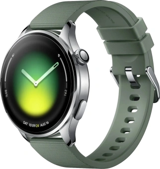 Смарт-часы Xiaomi Watch 5 47мм 1.54" AMOLED корп.серебристый рем.зеленый разм.брасл.:135-205мм (BHR07WPGL) - купить недорого с доставкой в интернет-магазине