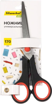 Ножницы Silwerhof Smart Eco универсальные 170мм ручки с резиновой вставкой черный/красный - купить недорого с доставкой в интернет-магазине