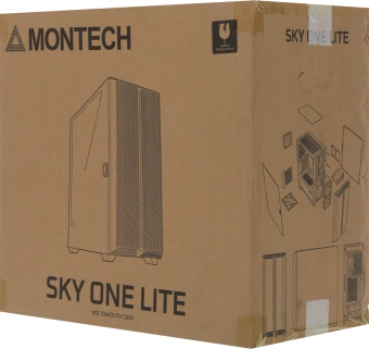Корпус Montech Sky One Lite белый без БП ATX 5x120mm 5x140mm 2xUSB3.0 audio bott PSU - купить недорого с доставкой в интернет-магазине