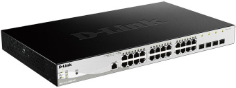 Коммутатор D-Link DGS-1210-28MP/ME DGS-1210-28MP/ME/B (L2) 24x1Гбит/с 4xКомбо(1000BASE-T/SFP) 4SFP 24PoE 370W управляемый - купить недорого с доставкой в интернет-магазине