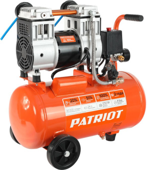 Компрессор поршневой Patriot WO 24-220 безмасляный 200л/мин 24л 1250Вт оранжевый - купить недорого с доставкой в интернет-магазине