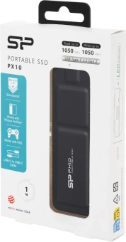Накопитель SSD Silicon Power USB-C 1TB SP010TBPSDPX10CK PX10 черный - купить недорого с доставкой в интернет-магазине