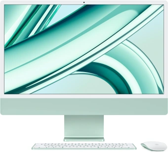 Моноблок Apple iMac A2874 24" 4.5K M3 8 core (4) 8Gb SSD256Gb 8 core GPU macOS WiFi BT 143W клавиатура мышь Cam зеленый 4480x2520 - купить недорого с доставкой в интернет-магазине