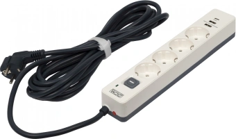 Сетевой фильтр Powercom SP-01 USB2A1CW 3,0М 3.0м (4 розетки) белый/серый (коробка) - купить недорого с доставкой в интернет-магазине