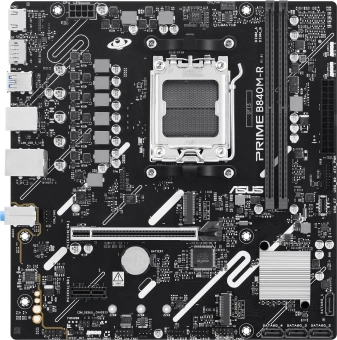 Материнская плата Asus PRIME B840M-R Socket AM5 AMD B840 2xDDR5 mATX AC`97 8ch(7.1) GbLAN RAID+HDMI+DP - купить недорого с доставкой в интернет-магазине