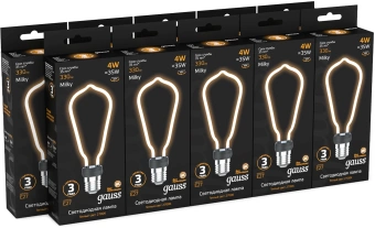 Лампа светодиодная Gauss Filament 1005802104 4Вт цок.:E27 трубка 220B св.свеч.бел.теп. (упак.:10шт) - купить недорого с доставкой в интернет-магазине