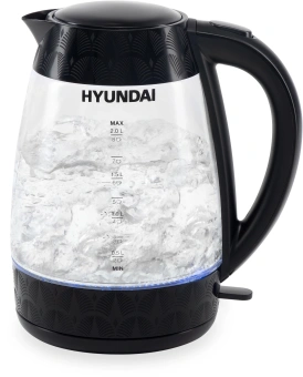 Чайник электрический Hyundai HYK-G4505 2л. 2200Вт черный корпус: стекло/пластик - купить недорого с доставкой в интернет-магазине