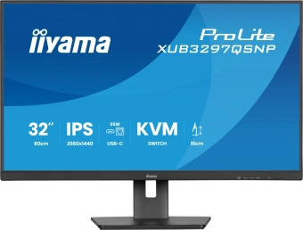 Монитор Iiyama 32" ProLite XUB3297QSNP-B1 черный IPS LED 1ms 16:9 HDMI M/M матовая HAS Piv 1000:1 350cd 178гр/178гр 2560x1440 100Hz DP Quad 2K (1440p) USB 9.5кг - купить недорого с доставкой в интернет-магазине