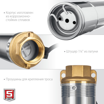 Насос центробежный Зубр НСЦ-100-135 1800Вт 5700л/час - купить недорого с доставкой в интернет-магазине