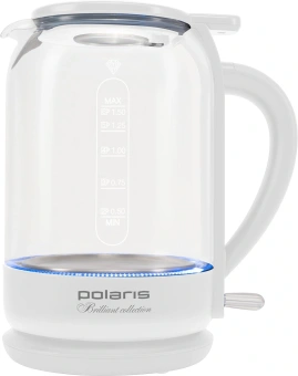 Чайник электрический Polaris PWK 1753CGL 1.5л. 1950Вт белый корпус: стекло/пластик - купить недорого с доставкой в интернет-магазине