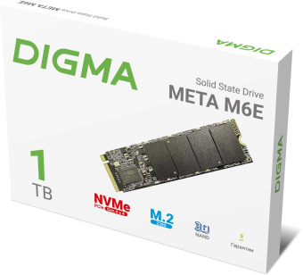 Накопитель SSD Digma PCIe 4.0 x4 1TB DGSM4001TM6ET Meta M6E M.2 2280 - купить недорого с доставкой в интернет-магазине