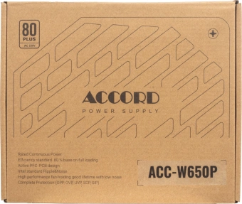 Блок питания Accord ATX 650W ACC-W650P 80+ white (20+4pin) APFC 120mm fan 6xSATA RTL - купить недорого с доставкой в интернет-магазине