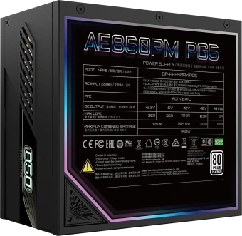 Блок питания Gigabyte ATX 850W Aorus Elite GP-AE850PM PG5 Gen.5 80+ platinum (20+4pin) APFC 120mm fan 8xSATA Cab Manag RTL - купить недорого с доставкой в интернет-магазине