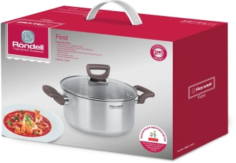 Кастрюля Rondell Fest RDS-1322 2.8л. d=20см (с крышкой) стальной - купить недорого с доставкой в интернет-магазине