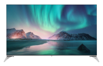 Телевизор QLED Hyundai 65" H-LED65QBU7500 Android TV Frameless черный/серебристый 4K Ultra HD 60Hz DVB-T DVB-T2 DVB-C DVB-S DVB-S2 USB WiFi Smart TV - купить недорого с доставкой в интернет-магазине
