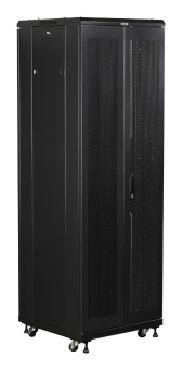 Шкаф коммутационный Lanmaster (TWT-CBB-42U-6X10-G1) напольный 42U 600x1000мм пер.дв.стекл задн.дв.спл.стал.лист 2-хст. 2 бок.пан. 800кг черный IP20 - купить недорого с доставкой в интернет-магазине