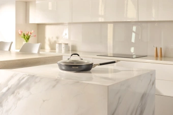 Сковорода Rondell Stern RDS-1264 круглая 26см покрытие: Excalibur ручка несъемная (с крышкой) серый - купить недорого с доставкой в интернет-магазине