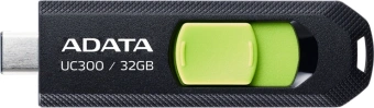 Флеш Диск A-Data 32GB Type-C UC300 ACHO-UC300-32G-RBK/GN USB3.2 черный/зеленый - купить недорого с доставкой в интернет-магазине