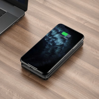 Мобильный аккумулятор Hoco J50 Surf 10000mAh 5W 2A USB-A беспров.зар. черный - купить недорого с доставкой в интернет-магазине