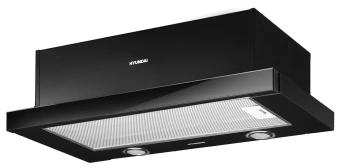 Вытяжка встраиваемая Hyundai HBH 6236 BG черный управление: кулисные переключатели (1 мотор) - купить недорого с доставкой в интернет-магазине