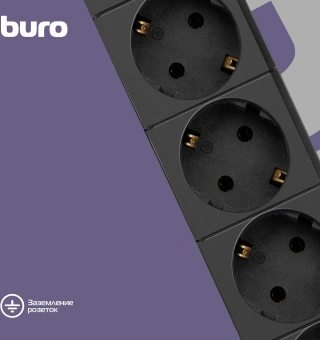 Сетевой фильтр Buro BU-SP1.8_USB_2A-B 1.8м (6 розеток) черный (коробка) - купить недорого с доставкой в интернет-магазине