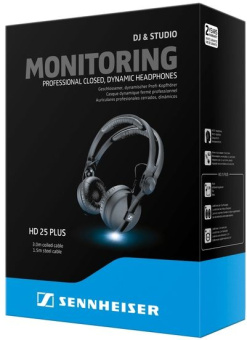 Наушники накладные Sennheiser HD 25 Plus 1.5м черный проводные оголовье (506908) - купить недорого с доставкой в интернет-магазине