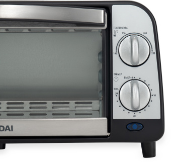 Мини-печь Hyundai MIO-HY071 9л. 800Вт серебристый/черный - купить недорого с доставкой в интернет-магазине